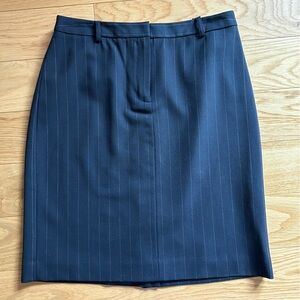 Petite Sophisticate Navy Pinstripe Pencil Skirt
